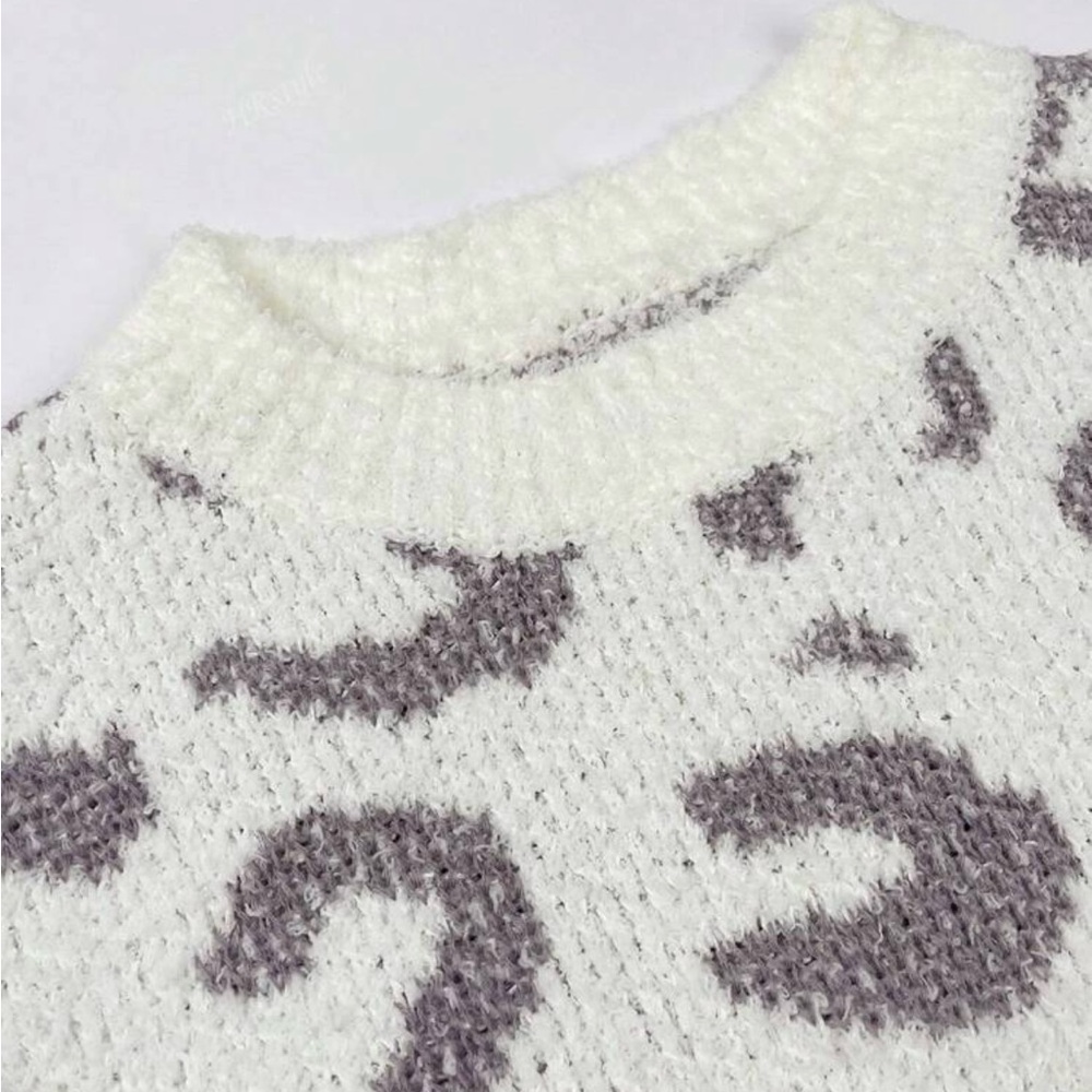 Cozy Dusty Purple Leopard Sweater & Shorts Set - Picture 3 of 12